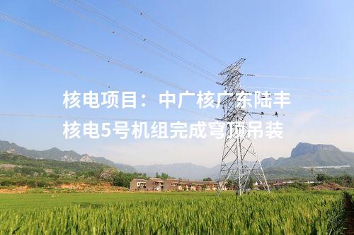 核電項目：中廣核廣東陸豐核電5號機組完成穹頂?shù)跹b