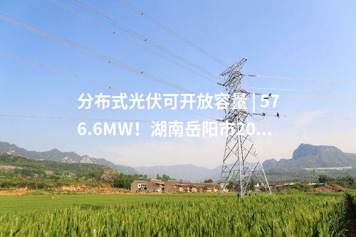 分布式光伏可開放容量 | 576.6MW！湖南岳陽市2025年Q1分布式光伏可開放容量公布