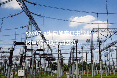 sjw07-a縱向加密證書(shū)導(dǎo)出|sjw07-a縱向加密認(rèn)證裝置